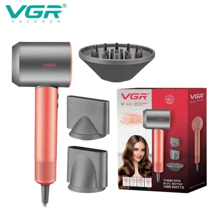 VGR V-440 Professional Hair Dryer 1400W with BLDC Motor - 110000 RPM High Speed Dryer